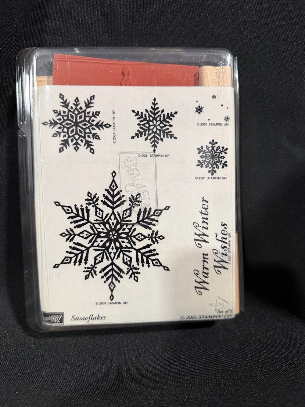 Snowflake Wood Rubber Stamp Set 2001 Stampin Up! Holiday New
